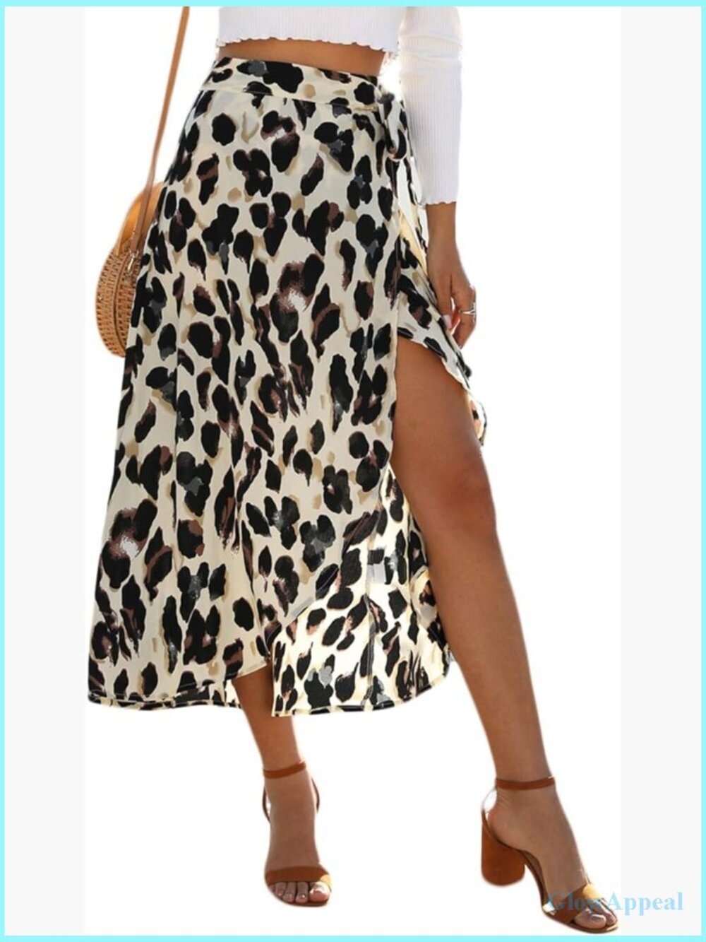 High Low Wrap Midi Skirt with Side Split Summer Beach Cover Up